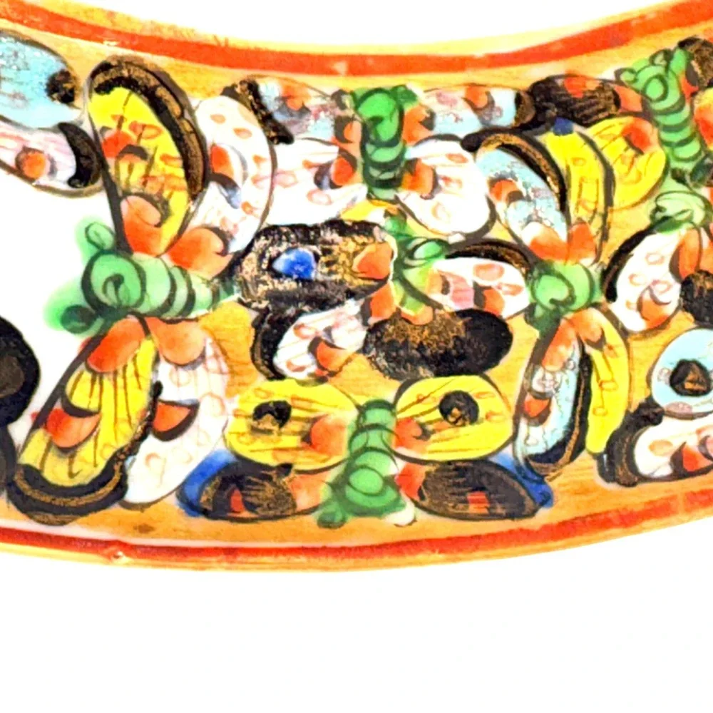 Vintage Porcelain Plate Hand Painted‎ Thousand Butterflies Motif